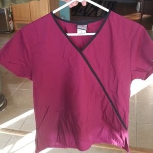 Maroon Cherokee scrub top